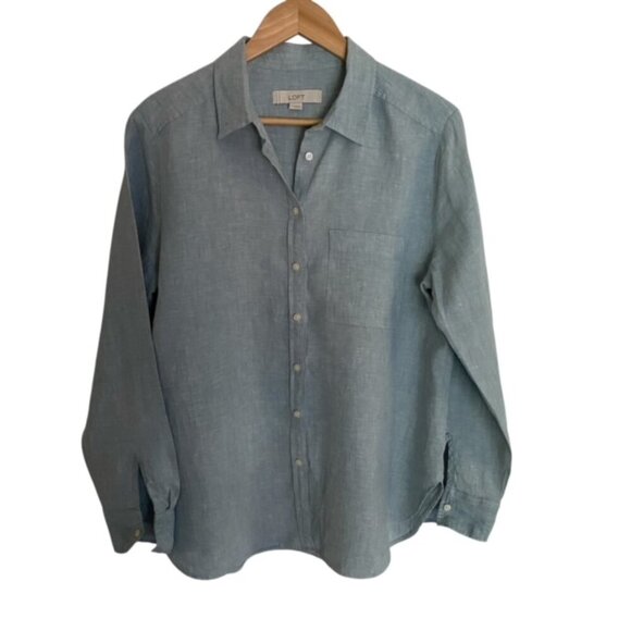 Loft Linen Everyday Pocket Shirt Medium - Picture 1 of 4